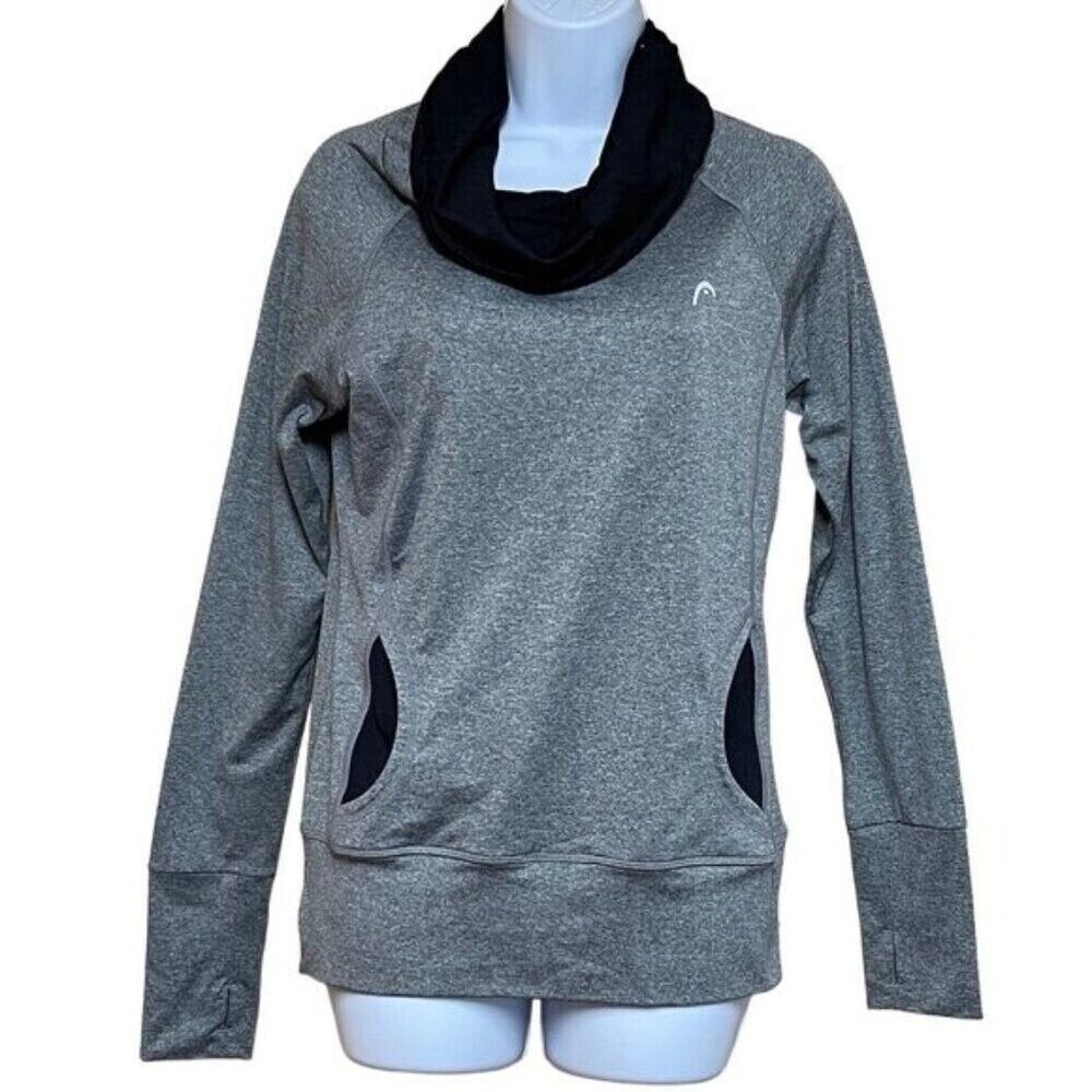 Head‎ Cowl Neck Pullover Heather Grey Activewear Sweatshirt Women's Small